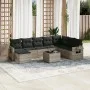 Garden furniture set 9 pieces and light gray synthetic rattan cushions by , Garden sets - Ref: Foro24-3220571, Price: 600,35 ...