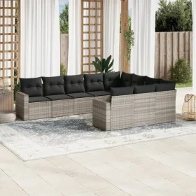 Set of 10-piece garden sofas with light gray synthetic rattan cushions by , Garden sets - Ref: Foro24-3219482, Price: 683,83 ...