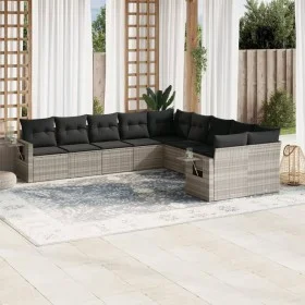 Set of 10-piece garden sofas with light gray synthetic rattan cushions by , Garden sets - Ref: Foro24-3253049, Price: 708,06 ...