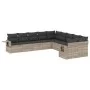Set of 10-piece garden sofas with light gray synthetic rattan cushions by , Garden sets - Ref: Foro24-3253049, Price: 708,06 ...