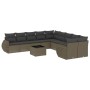 Gartensofagarnitur 11-teilig mit grauen Polstern aus synthetischem Rattan von , Modulare Sofas für den Außenbereich - Ref: Fo...