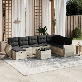 Garden furniture set 9 pieces and light gray synthetic rattan cushions by , Garden sets - Ref: Foro24-3264218, Price: 614,80 ...