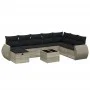 Garden furniture set 9 pieces and light gray synthetic rattan cushions by , Garden sets - Ref: Foro24-3264218, Price: 614,80 ...