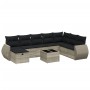 Set muebles jardín 9 pzas y cojines ratán sintético gris claro de , Conjuntos de jardín - Ref: Foro24-3264218, Precio: 613,35...