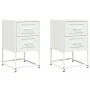 Mesitas de noche 2 unidades acero blanco 36x39x60,5 cm de , Mesitas de noche - Ref: Foro24-846469, Precio: 92,92 €, Descuento: %