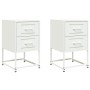 Nachttische, 2 Stück, weißer Stahl, 36x39x60,5 cm. von , Nachttische - Ref: Foro24-846469, Preis: 93,81 €, Rabatt: %