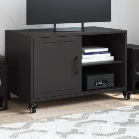Schwarzer TV-Schrank aus Stahl, 68x39x43,5 cm. von , TV-Möbel - Ref: Foro24-846668, Preis: 53,53 €, Rabatt: %