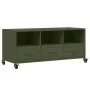 Mueble de TV de acero verde oliva 100,5x39x43,5 cm by , TV Furniture - Ref: Foro24-846696, Price: 117,55 €, Discount: %