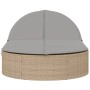 Doppel-Liegestuhl mit beigen Kunststoff-Rattan-Kissen. von , Liegen - Ref: Foro24-368649, Preis: 275,53 €, Rabatt: %