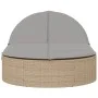 Tumbona doble con cojines ratán sintético beige by , Loungers - Ref: Foro24-368649, Price: 270,23 €, Discount: %