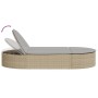 Doppel-Liegestuhl mit beigen Kunststoff-Rattan-Kissen. von , Liegen - Ref: Foro24-368649, Preis: 275,53 €, Rabatt: %
