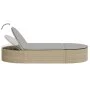 Tumbona doble con cojines ratán sintético beige by , Loungers - Ref: Foro24-368649, Price: 270,23 €, Discount: %