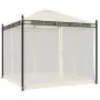 Cenador con paredes de malla acero crema 2,93x2,93 m de , Carpas y cenadores - Ref: Foro24-368434, Precio: 324,76 €, Descuent...