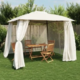 Cenador de doble techo paredes de malla acero crema 2,93x2,93 m by , Tents and gazebos - Ref: Foro24-368448, Price: 234,14 €,...