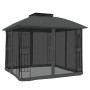 Doppeltes Pavillon mit Dach und Wänden aus anthrazitfarbenem Stahlgeflecht, 2,94x2,94 m. von , Zelte und Pavillons - Ref: For...