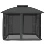Doppeltes Pavillon mit Dach und Wänden aus anthrazitfarbenem Stahlgeflecht, 2,94x2,94 m. von , Zelte und Pavillons - Ref: For...
