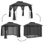 Cenador doble techo y paredes malla acero antracita 2,94x2,94 m de , Carpas y cenadores - Ref: Foro24-368455, Precio: 290,85 ...