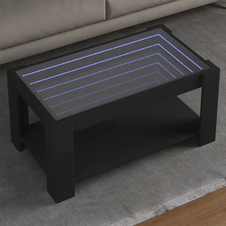 Mittelkonsole mit LED-Beleuchtung, schwarzes Ingenieurholz, 93x53x45 cm. von , Couchtisch - Ref: Foro24-847554, Preis: 139,78...