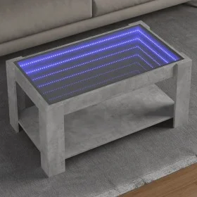 Mesa de centro y LED madera ingeniería gris hormigón 93x53x45cm de , Mesas de centro - Ref: Foro24-847556, Precio: 135,33 €, ...