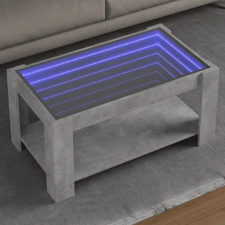 Mesa de centro y LED madera ingeniería gris hormigón 93x53x45cm by , Coffee table - Ref: Foro24-847556, Price: 135,33 €, Disc...