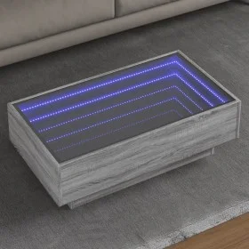 Mesa de centro y LED madera ingeniería gris Sonoma 90x50x30 cm by , Coffee table - Ref: Foro24-847523, Price: 135,74 €, Disco...