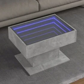 Mesa de centro y LED madera ingeniería gris hormigón 70x50x45cm by , Coffee table - Ref: Foro24-847535, Price: 110,34 €, Disc...