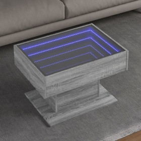 Mitteltisch und LED-Technik aus Sonoma-Engineering-Holz in Grau, 70x50x45 cm. von , Couchtisch - Ref: Foro24-847537, Preis: 1...