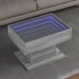 Mesa de centro y LED madera ingeniería gris Sonoma 70x50x45 cm de , Mesas de centro - Ref: Foro24-847537, Precio: 130,74 €, D...