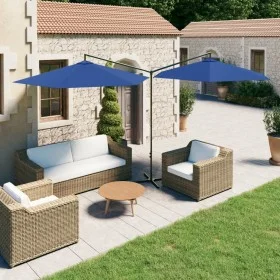 Doppelschirm mit blauer Stahlstange 600 cm von vidaXL, Sonnenschirme - Ref: Foro24-312569, Preis: 145,97 €, Rabatt: %