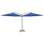 Doppelschirm mit blauer Stahlstange 600 cm von vidaXL, Sonnenschirme - Ref: Foro24-312569, Preis: 145,97 €, Rabatt: %