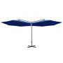 Sombrilla doble con palo de acero azul 600 cm de vidaXL, Sombrillas - Ref: Foro24-312569, Precio: 148,76 €, Descuento: %