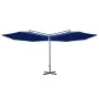 Sombrilla doble con palo de acero azul 600 cm de vidaXL, Sombrillas - Ref: Foro24-312569, Precio: 145,97 €, Descuento: %