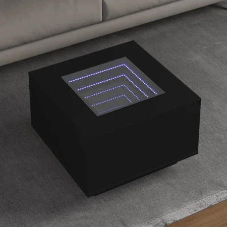 Mesa de centro con luz LED madera ingeniería negra 60x60x40 cm von , Couchtisch - Ref: Foro24-847568, Preis: 113,98 €, Rabatt: %