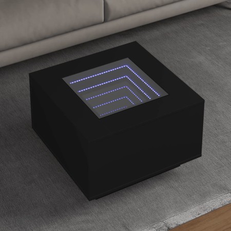 Mesa de centro con luz LED madera ingeniería negra 60x60x40 cm by , Coffee table - Ref: Foro24-847568, Price: 117,88 €, Disco...
