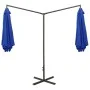 Sombrilla doble con palo de acero azul 600 cm de vidaXL, Sombrillas - Ref: Foro24-312569, Precio: 145,97 €, Descuento: %