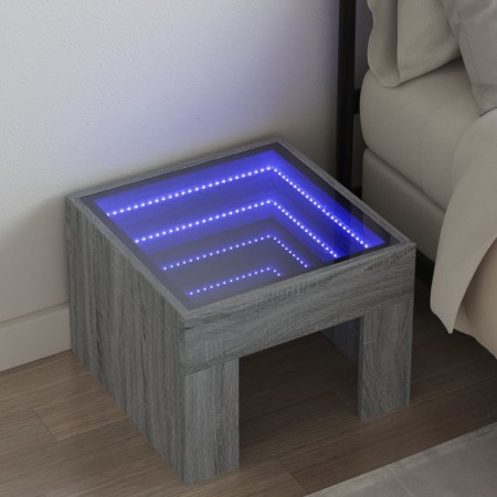 Mesa de centro con Infinity LED gris Sonoma 40x40x30 cm de , Mesitas de noche - Ref: Foro24-3284075, Precio: 66,26 €, Descuen...