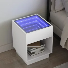Mesita de noche con Infinity LED blanca 40x40x50 cm by , Nightstands - Ref: Foro24-3284077, Price: 59,68 €, Discount: %