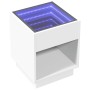 Nachttisch mit weißem LED-Infinity 40x40x50 cm von , Nachttische - Ref: Foro24-3284077, Preis: 60,44 €, Rabatt: %
