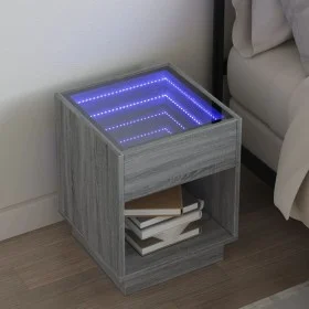 Mesa de centro con Infinity LED gris Sonoma 40x40x50 cm by , Nightstands - Ref: Foro24-3284082, Price: 71,62 €, Discount: %