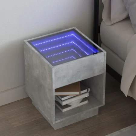 Nachttisch mit Infinity LED in Betongrau 40x40x50 cm von , Nachttische - Ref: Foro24-3284080, Preis: 72,87 €, Rabatt: %