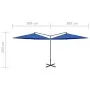 Doppelschirm mit blauer Stahlstange 600 cm von vidaXL, Sonnenschirme - Ref: Foro24-312569, Preis: 145,97 €, Rabatt: %