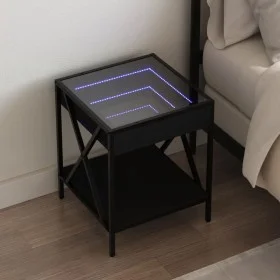 Mesita de noche con Infinity LED negra 40x40x49 cm by , Nightstands - Ref: Foro24-3284096, Price: 68,20 €, Discount: %