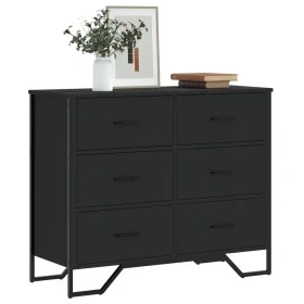 Cómoda madera de ingeniería negro 91x35,5x74,5 cm by , Drawers - Ref: Foro24-3295302, Price: 159,38 €, Discount: %