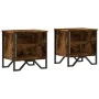 Zwei Nachttische aus geräucherter Eichen-Ingenieurholz, 40x30x40 cm. von , Nachttische - Ref: Foro24-848499, Preis: 52,47 €, ...