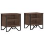 Mesitas noche 2 uds madera ingeniería marrón roble 40x30x40 cm by , Nightstands - Ref: Foro24-848503, Price: 46,74 €, Discoun...