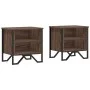 Zwei Nachttische aus braunem Eichenfurnierholz, 40x30x40 cm. von , Nachttische - Ref: Foro24-848503, Preis: 46,15 €, Rabatt: %