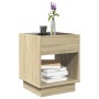 Mesa de centro con Infinity LED roble Sonoma 40x40x50 cm by , Coffee table - Ref: Foro24-847646, Price: 60,20 €, Discount: %