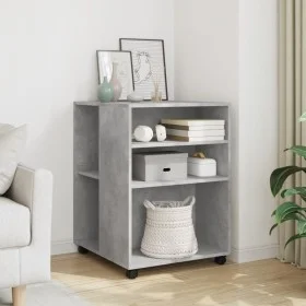 Mesa auxiliar ruedas madera ingeniería gris hormigón 55x60x78cm by , Filing cabinets - Ref: Foro24-853158, Price: 69,33 €, Di...