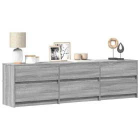 Mueble de TV con LED madera ingeniería gris Sonoma 180x34x50 cm de , Muebles TV - Ref: Foro24-3307931, Precio: 176,81 €, Desc...