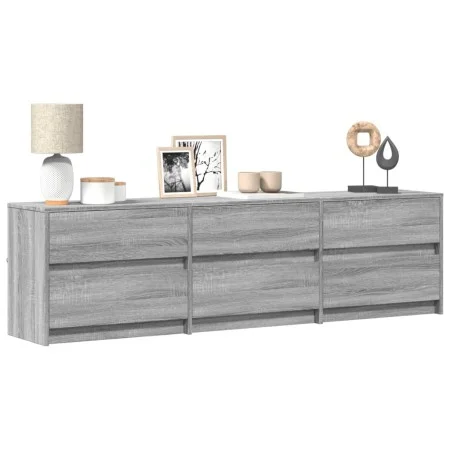 TV-Möbel mit LED-Beleuchtung aus grauem Sonoma-Ingenieurholz, 180x34x50 cm. von , TV-Möbel - Ref: Foro24-3307931, Preis: 176,...